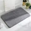 Anti Rutsch Badematte grau, weicher Flor, für Badezimmer, rutschfest und trocknend.