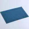 Anti Rutsch Badematte aus Baumwolle, blau, griechischer Fries, Badezimmer-Textil.