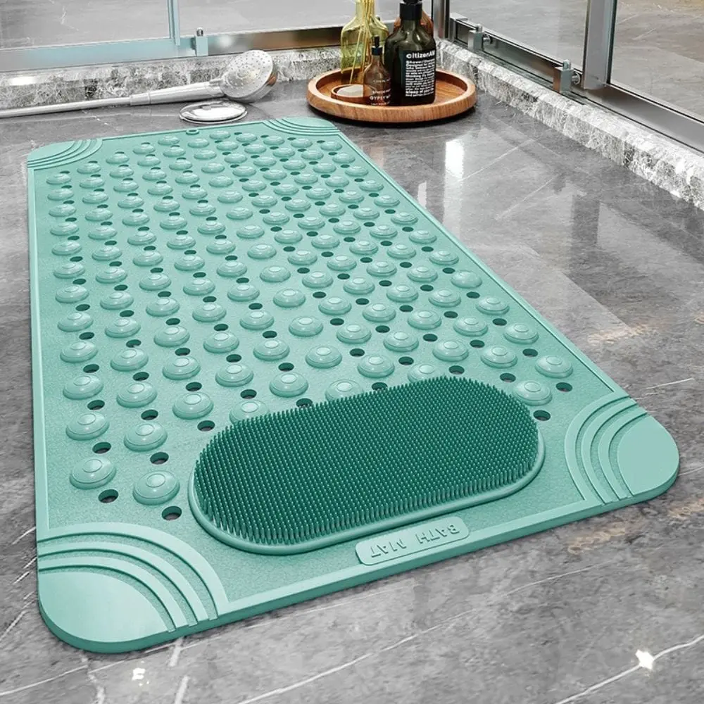 Antirutschmatte Dusche grün mit Massagepunkten und Badezimmermatte.