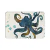 Ausgefallene Badematte mit Oktopus-Motiv, blau-gold, Badezimmer-Textil, kreativ.