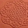Badematte Baumwolle mit dekorativem Muster, terrakottafarben, hochwertiges Badezimmer-Textil.