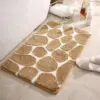 Badematte Memory Foam mit Steinmuster, weich, beige-weiß, Badezimmer-Textil.