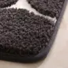 Badematte Memory Foam grau-weiß, weicher Flor, ideal für Badezimmer.