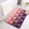 Badematte rosa mit Blättermuster, weicher Flor, ideal für Badezimmer.