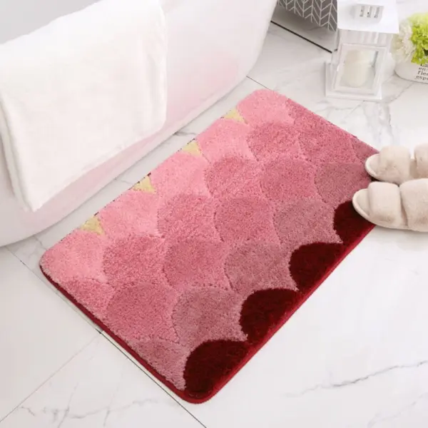 Badematte rosa mit Muster, weiches Material, Badezimmer-Textil, Badteppich.
