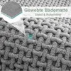 Gewebte Badematte Gross, stabil und rutschfest, grau, Badezimmer-Textil, Badteppich.