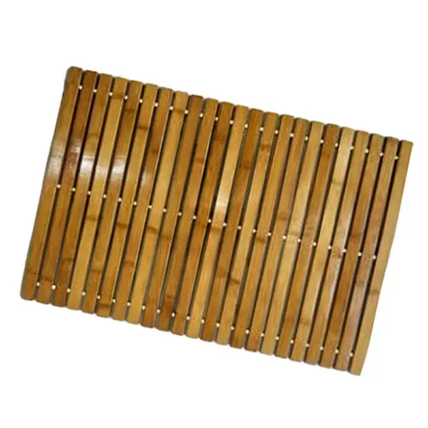 Badezimmerteppich Holz, naturfarben, rutschfest, für Badezimmer und Dusche.