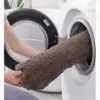 Schwarzer Badteppich, waschbar, in Waschmaschine, Badezimmer-Textil, pflegeleicht.