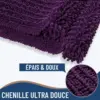 Violetter Badteppich mit Chenille-Struktur, weich und dick, ideal fürs Badezimmer.