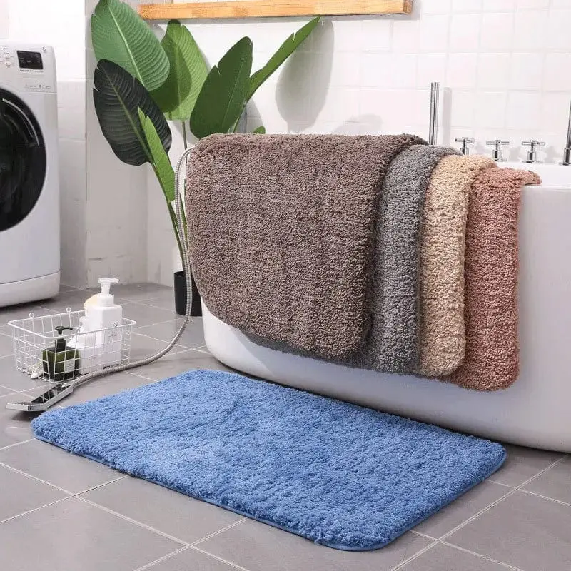 Badezimmerteppich XXL blau, weicher Badteppich mit hochwertigem Material, ideal für grosses Badezimmer.
