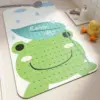 Badteppich mit Froschmotiv, schimmelresistent, für Badezimmer, grün, rutschfest, für Kinder.