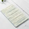 Badteppich Bader mit blau-cremefarbenem Marmor-Muster, weiches Material, ideal für Badezimmer.