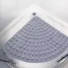Badteppich Eckdusche grau mit rutschfesten Kugeln, ideal für Duschkabine.