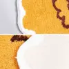 Badteppich Fische, gelb-braun, weicher Flor, rutschfester Untergrund, Badezimmer-Textil.