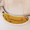 Badteppich mit Bananendesign, fruchtig, bunt, für Badezimmer, rutschfest, weich.