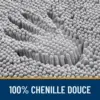 Badteppich grau chenille, weicher 100% Chenille-Doucetextil für Badezimmerkomfort.
