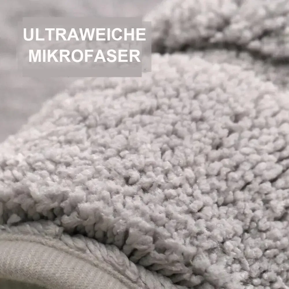 Badteppich grau grün mit ultra weicher Mikrofaser, hochwertiges Badezimmer-Textil.