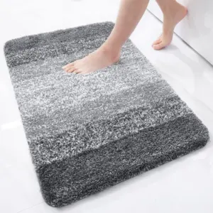 Badteppich Grau Weiss