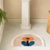 Badteppich Kleine Wolke, halbrund, bunt, Blumenmotiv, Badezimmer, weich, trocknend.