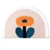Badteppich Kleine Wolke mit Blumenmotiv, halbrund, weiches Material, Badezimmer-Teppich.
