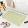 Badteppich Mikrofaser Memory-Schaum, grün, mit geometrischem Muster, für Badezimmer.