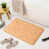 Badteppich Mikrofaser Memory-Schaum, weich, quadratisch, beige, Badezimmer.