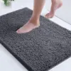 Badteppich Mikrofaser weich grau, ideal für Badezimmer, rutschfest und absorbierend.