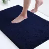 Badteppich Mikrofaser Weich dunkelblau, weiches Badezimmer-Textil für optimale Fusskomfort.