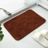 Badteppich Saugfähig Mikrofaser braun, Badezimmermatte mit Muster, gross, weich, anti-rutsch.