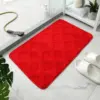 Rot Badteppich Mikrofaser mit Muster, saugfähig, für Badezimmer.