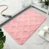 Pink Badteppich Mikrofaser mit Muster, saugfähig, für Badezimmer.