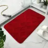 Rot Badteppich Mikrofaser mit Muster, saugfähig, für Badezimmer.