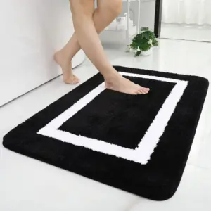 Badteppich Schwarz Weiss