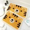 Badteppich Tiere Tiger Motiv, weicher Badematte für Kinder, Badezimmer Deko, gelb schwarz.