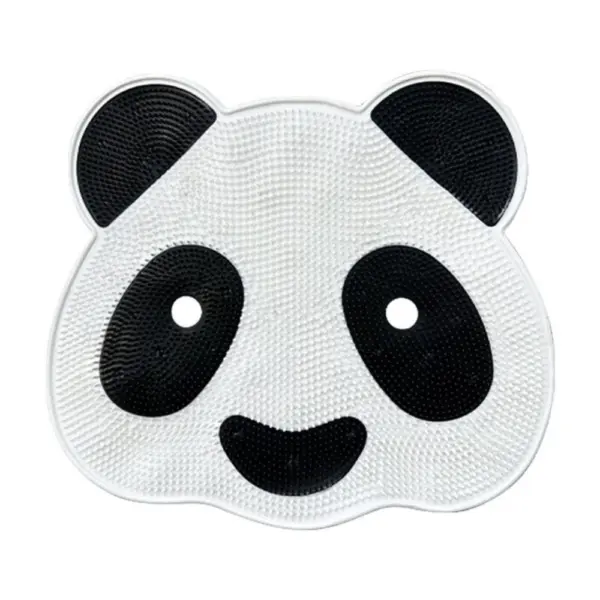 Bamboo Badematte in Panda-Form, weiss-schwarz, rutschfest, für Badezimmer.