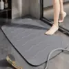 Duschmatte für begehbare Dusche, grau, rutschfest, mit Wellenmuster, Badteppich.