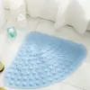 Duschmatte Viertelkreis blau, rutschfest, mit Luftkissen, für Badezimmer.