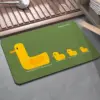 Enten-Badematte grün mit gelben Enten, Badezimmer-Textil, POLICHOI.