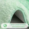 Grün-Weisse Badematte mit gummierte Anti-Rutsch-Basis, weicher Fleece-Textil.
