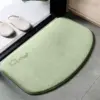 Halbmond Badteppich Mikrofaser grün, weich, rutschfest, Badezimmermatte.