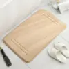 Memory Schaum Badematte beige, weich, rutschfest, für Badezimmer, mit Bordüre.