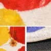 Rechteckiger Badteppich mit farbigem Kreismuster, weiches Material, Wasserfest und strapazierfähig.