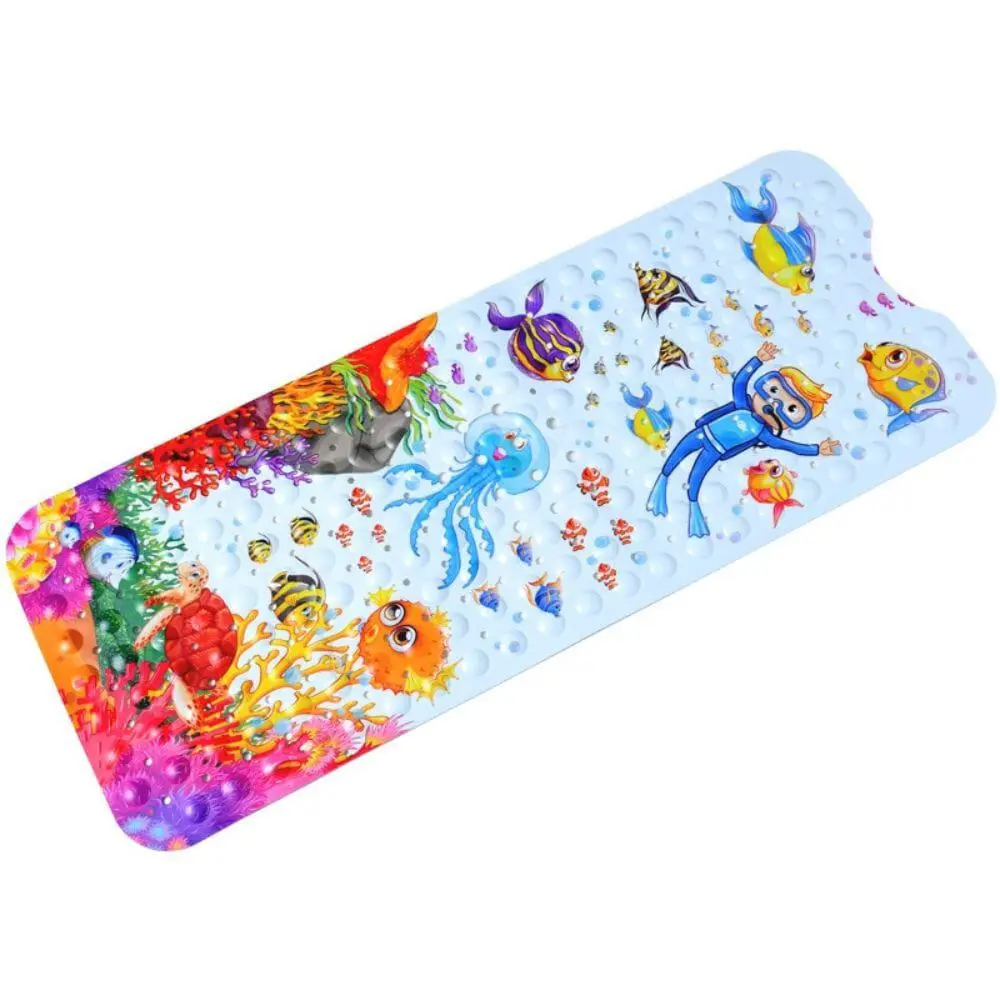 Rutschfeste Badematte Kinder mit Meeresthema, bunt, rutschfest, für Badezimmer.