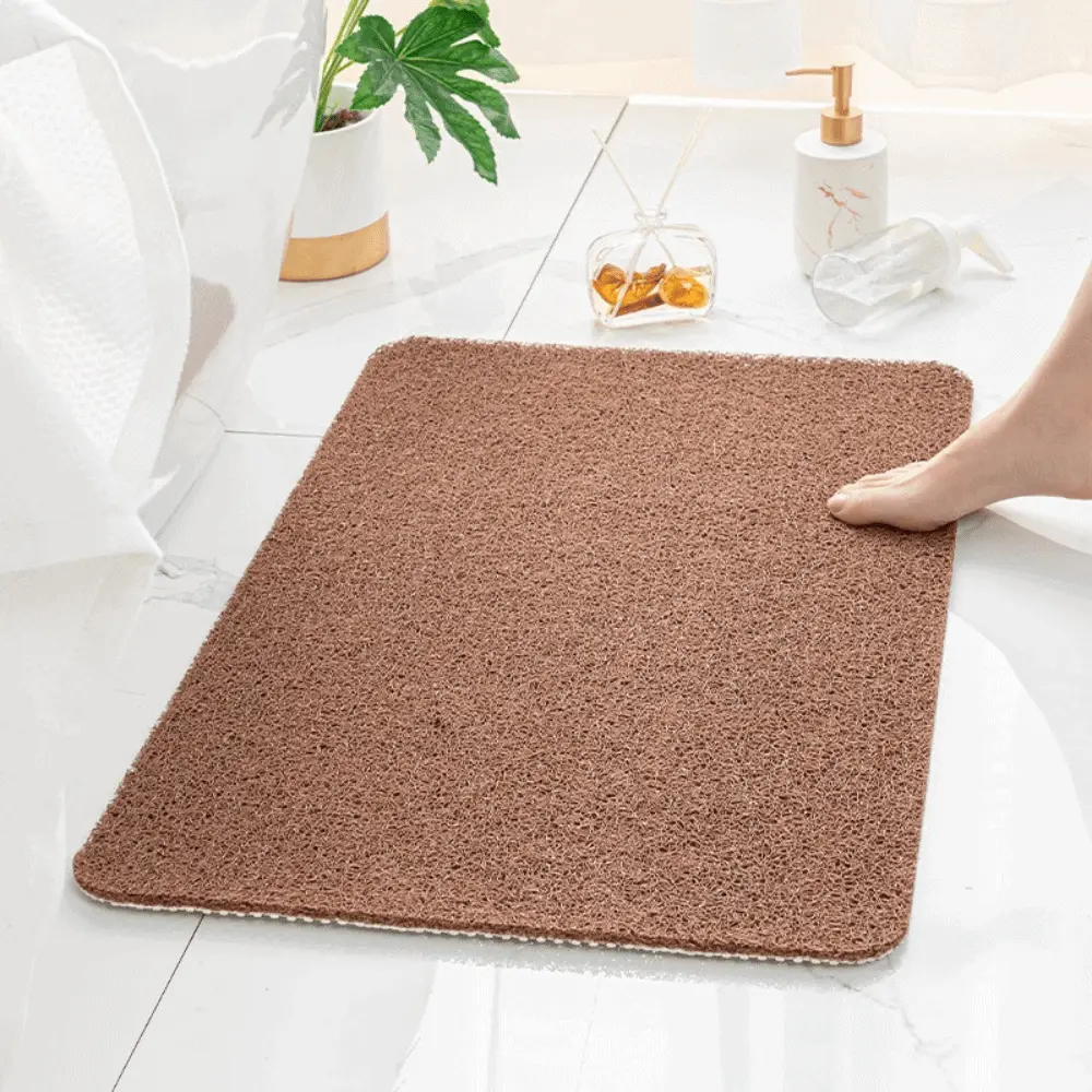 Rutschfester Badteppich braun, rutschfest, Badematte, Badezimmer, Anti-Rutsch, weich, trocknet schnell.