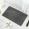 Rutschfester Badteppich gross, grau, mit Struktur, für Badezimmer.