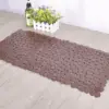 Rutschfester Badteppich Kunststoff Kieselstein, braun, rutschfestes Badematte Design.