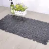 Rutschfester Badteppich Kunststoff Kieselstein, schwarz, Badezimmer-Textil, Anti-Rutsch-Matte.