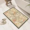 Ultra-saugfähiger Diatomit-Badteppich mit floraler Musterung, ideal für Badezimmer.