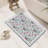 Ultra-saugfähiger Diatomit-Badteppich mit floraler Blumenmuster, ideal für Badezimmer und Dusche.